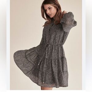 ever new  Irene Smock Black and White Patterned Dress